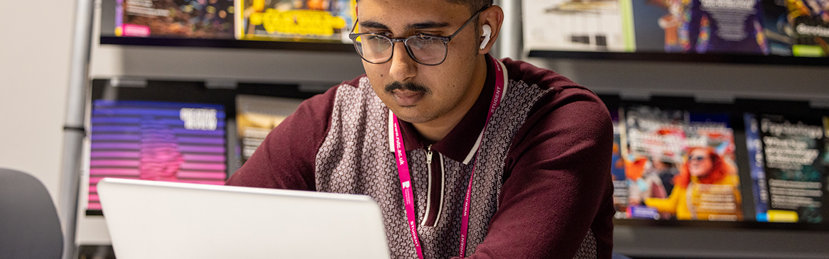 Richmond student studying in the Resource Centre