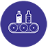 Food and Drink Manufacturing icon - bottles on a conveyor belt