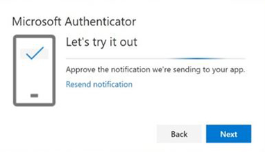 Microsoft approve notification step 1