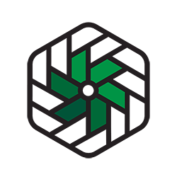 National Innovation Competition icon - green pinwheel