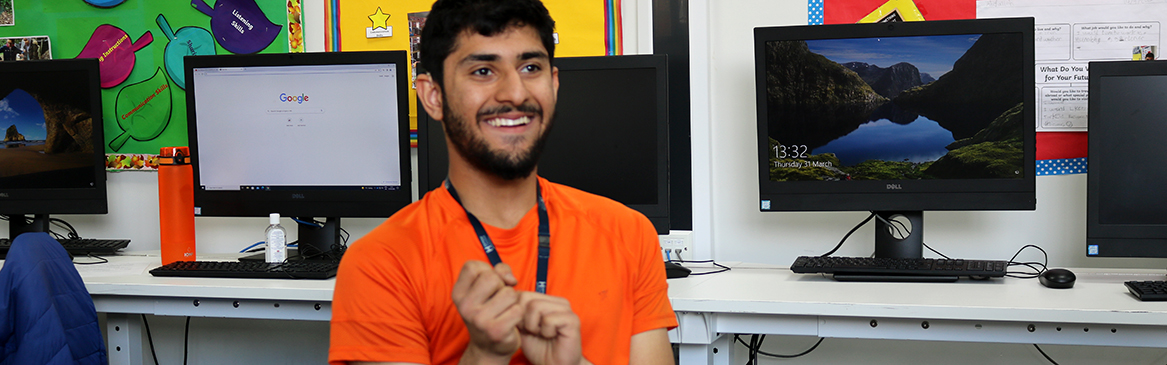 A Harrow Weald Additional Learning Support student smiling at the camera