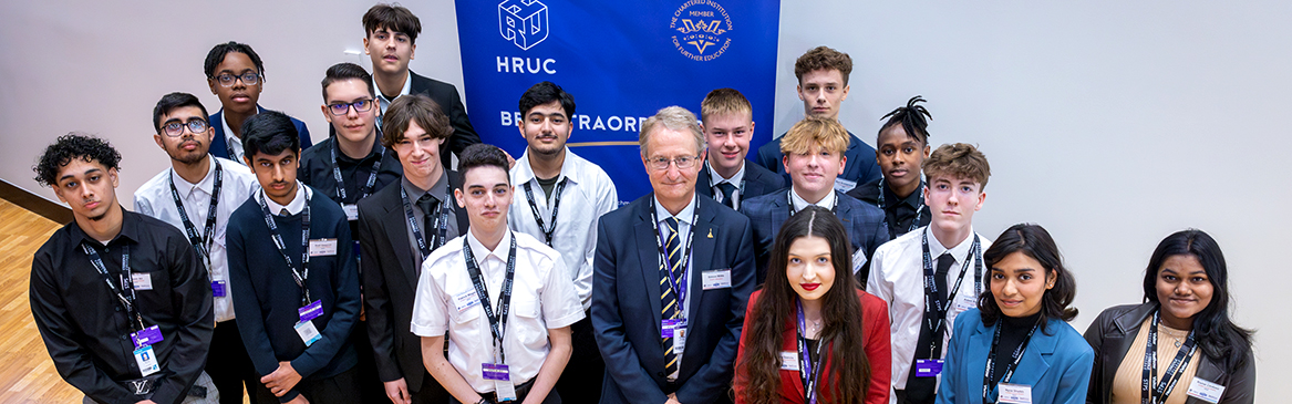 Students from the Heathrow Employment and Skills Academy with Simon Witts