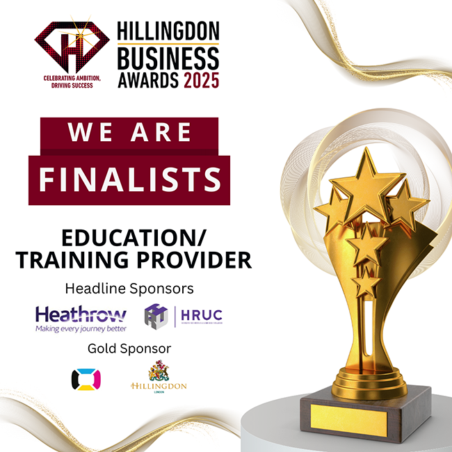 Hillingdon Business Awards 2025 Finalist badge - Education/Training Provider